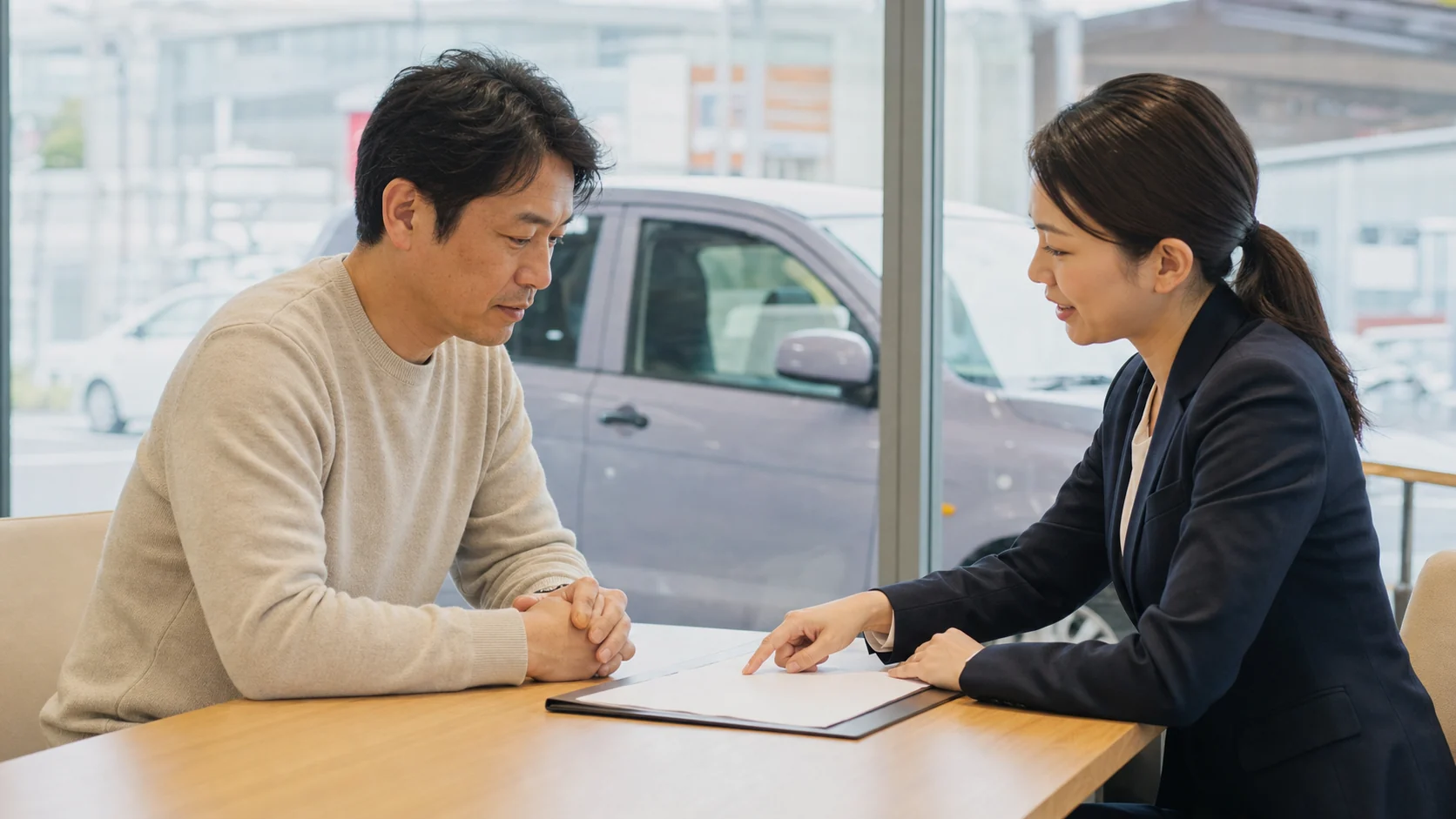 カーリースの中途解約について相談する利用者