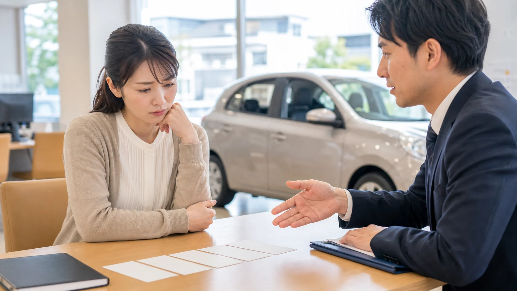 カーリース審査後の選択肢を相談する利用者